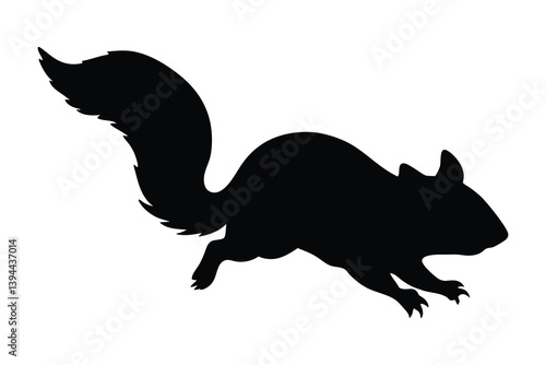 Squirrel Silhouette vector art style