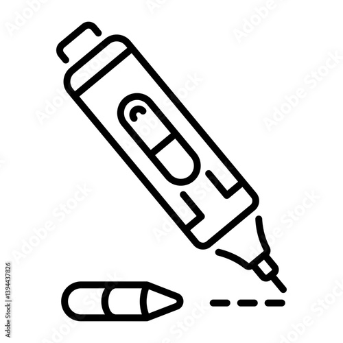 A linear style icon of a colour marker 