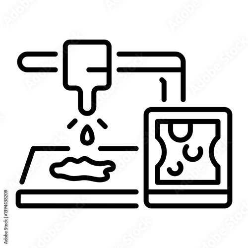 Casting resin with a tool, linear style icon