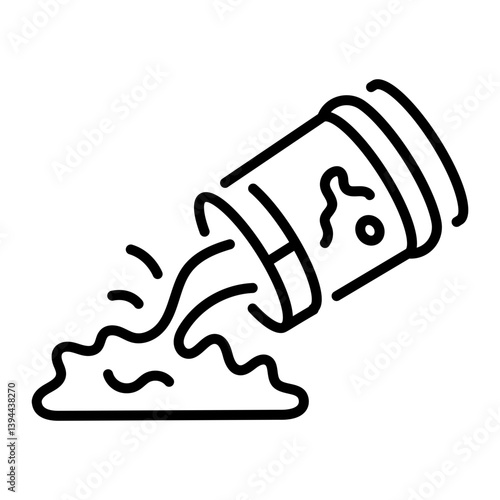 Paint spill on floor icon in linear style 