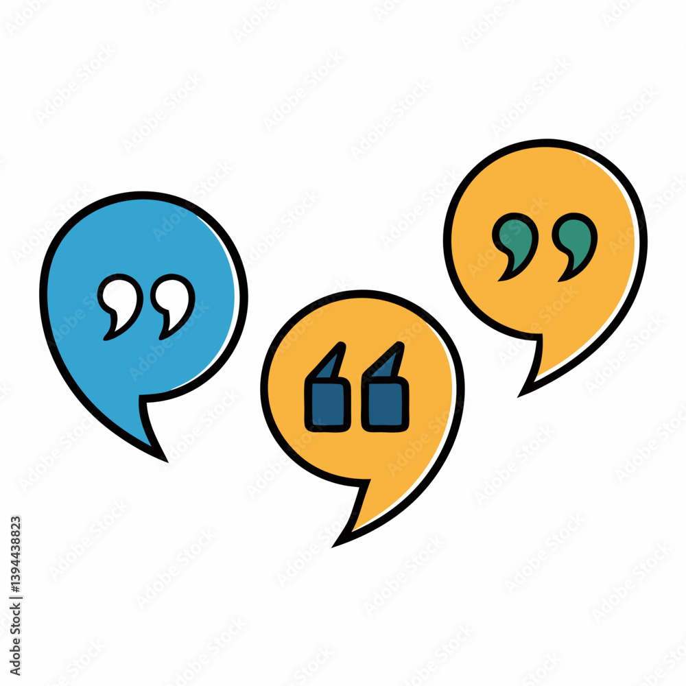 Quote Mark Icon Set with Speech Marks and Inverted Commas Vector Collection Quote Mark Icon Set with Speech Marks and Inverted Commas Vector Collection