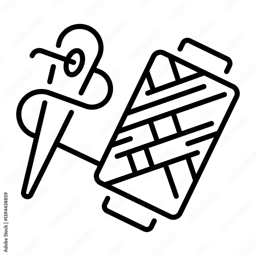 A linear style icon showing a thread reel A linear style icon showing a thread reel