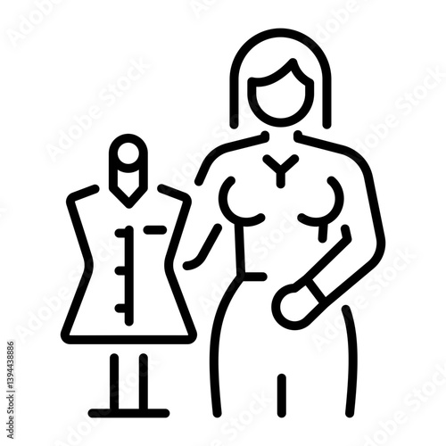 A linear style icon of a fashion expert 