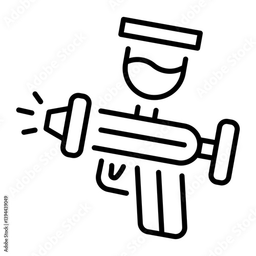 A linear style icon of a spray gun 