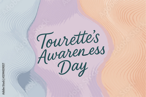 A thoughtful and expressive horizontal illustration for Tourettes Awareness Day: 