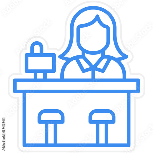 Bar Cashier Icon Style