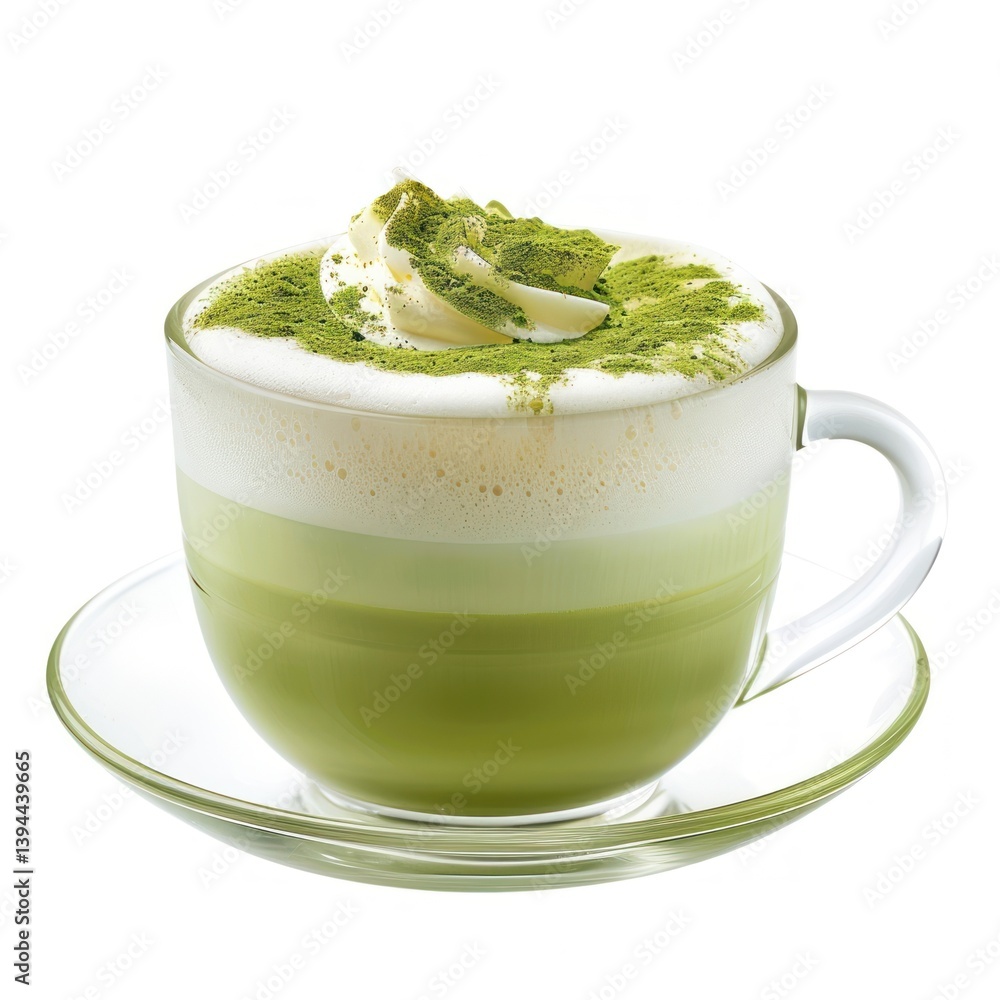 Creamy matcha latte with foam Creamy matcha latte with foam