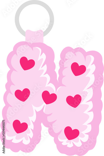 Key Chain Love Letter Vector Element Alphabet N