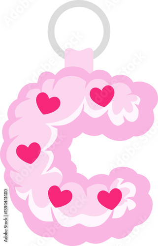 Key Chain Love Letter Vector Element Alphabet C