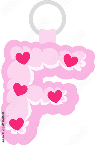 Key Chain Love Letter Vector Element Alphabet F