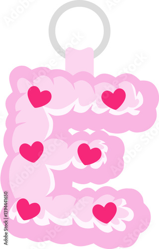 Key Chain Love Letter Vector Element Alphabet E