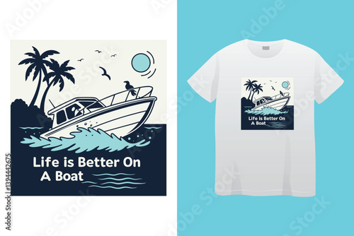 East Dock yachting company sailing team cute vintage vector print for children kid boy marine wear tee shirt
