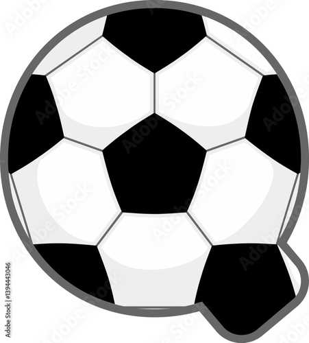 Soccer Ball Letter Vector Element Alphabet Q