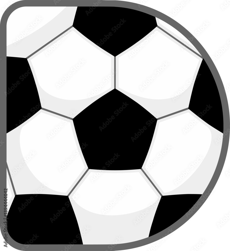 Soccer Ball Letter Vector Element Alphabet D Soccer Ball Letter Vector Element Alphabet D