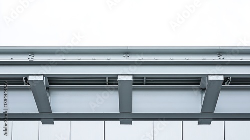 Wallpaper Mural close-up of a gray aluminum beam frame on top of a building with two beams Torontodigital.ca