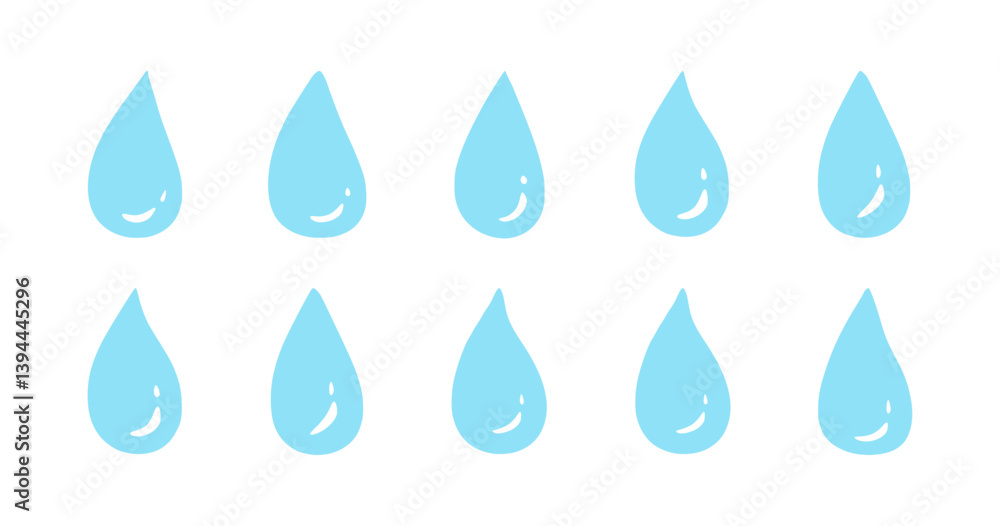 Doodle water drop, hand drawn sweat tear different form. Vector droplet blue liquid set in line minimal style. Perfect for UI design, weather icons, hydration and skincare themes, emotional Doodle water drop, hand drawn sweat tear different form. Vector droplet blue liquid set in line minimal style. Perfect for UI design, weather icons, hydration and skincare themes, emotional