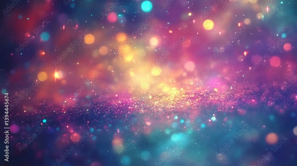 Colorful Glitter Background With Bokeh Lights Colorful Glitter Background With Bokeh Lights