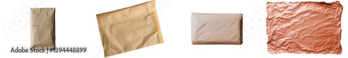 Wallpaper Mural Isolated minimalist mockups of different brown paper packaging materials on a white background showcasing varying textures and shapes Torontodigital.ca