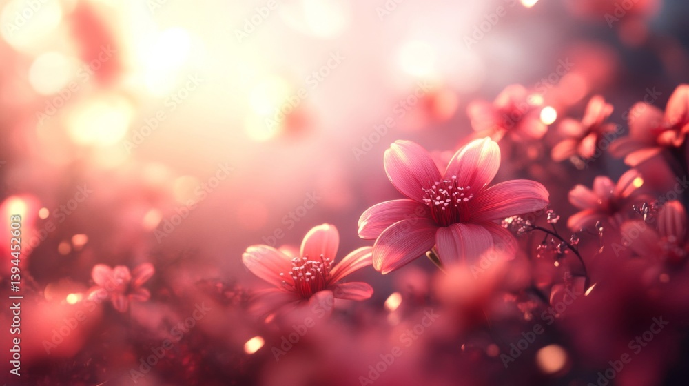 Pink Flowers in Soft Light at Dawn Pink Flowers in Soft Light at Dawn