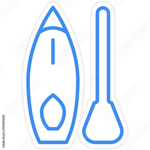 Paddleboarding Icon Style