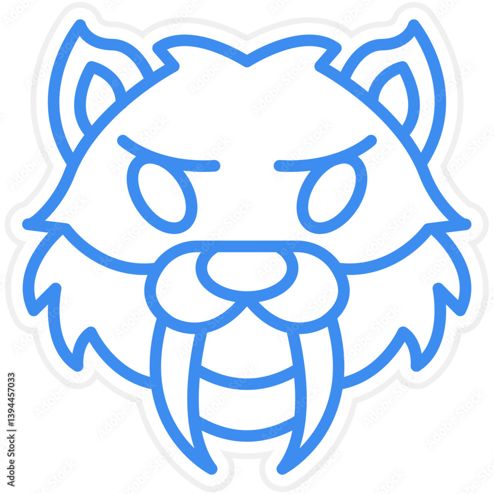 Fototapeta premium Saber Toothed Tiger Icon Style