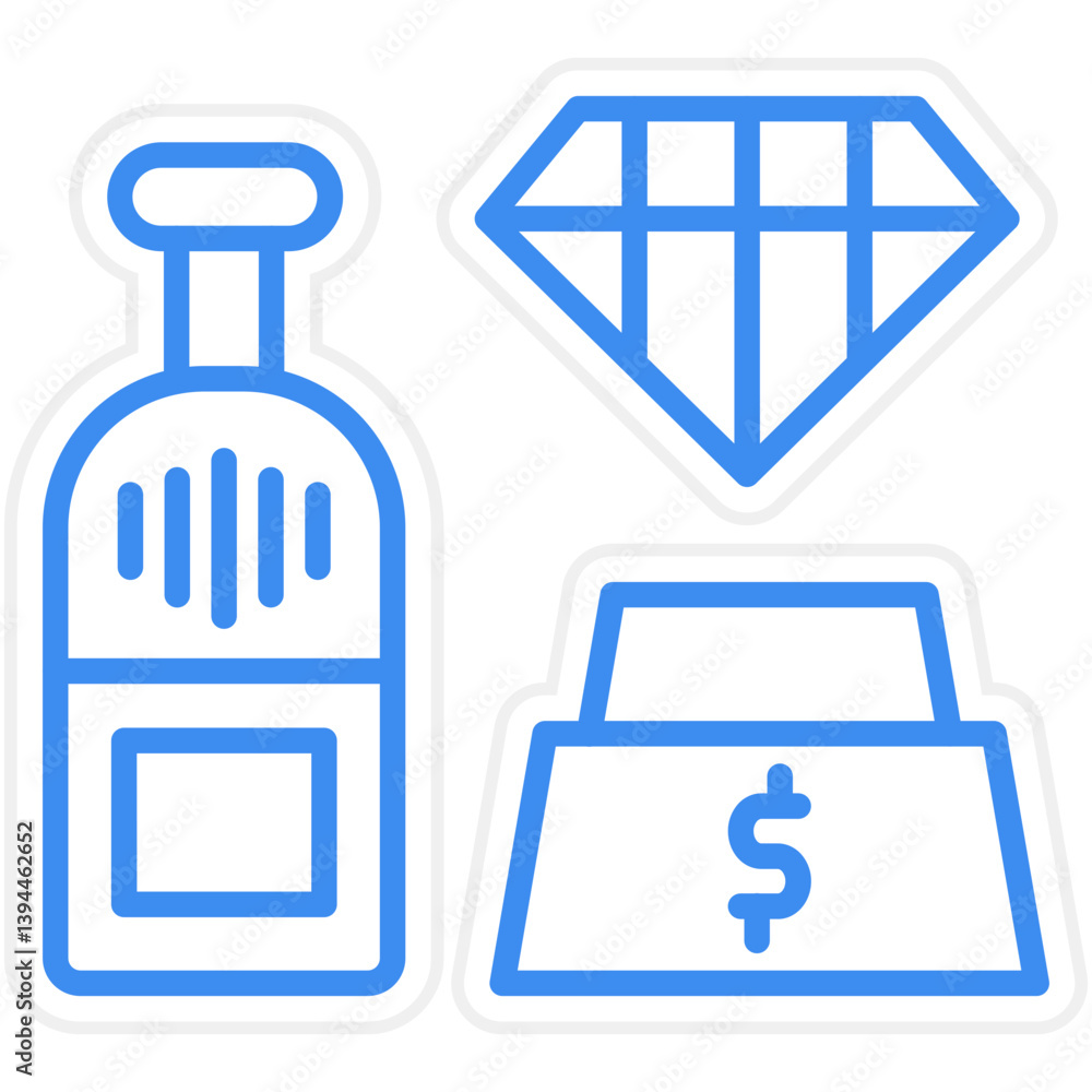 Fototapeta premium Luxury Items Icon Style