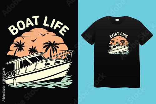 Vintage Sail boat vector illustration for t-shirt prints ant other uses.