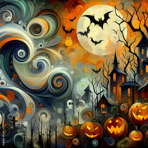 halloween background with pumpkins