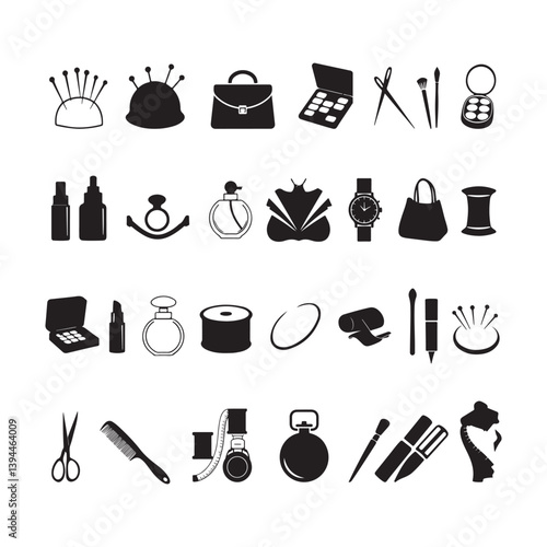 ladies cosmetics item vector collection