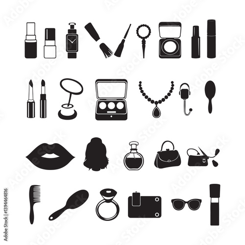 ladies cosmetics product vector pack