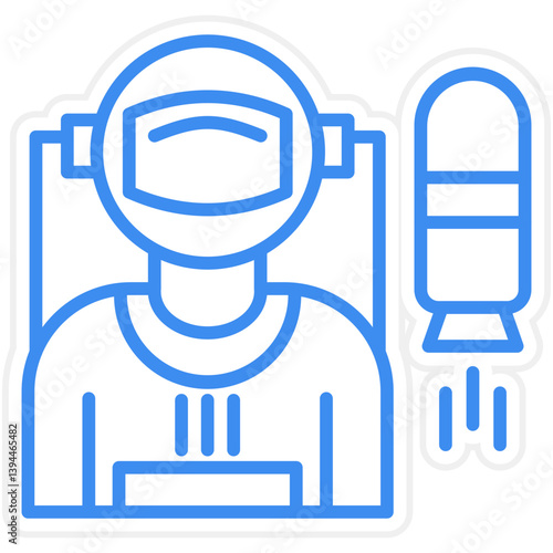 Astronaut Flying Icon Style