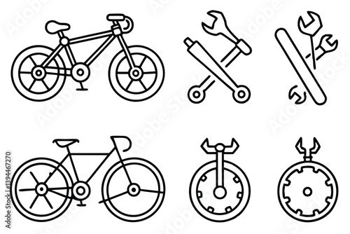 Bike repair line art simple fixes to extend bike lifespan