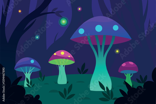 magical-glowing-mushrooms-in-a-dark-forest-