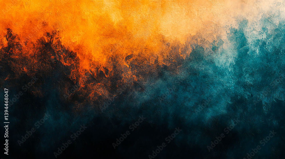 Fototapeta premium Teal orange black color gradient background, grainy texture effect, poster banner landing page backdrop design