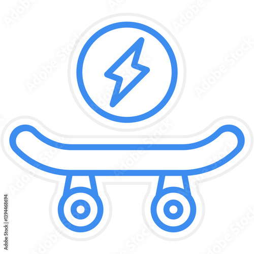 Electric Skateboard Icon Style