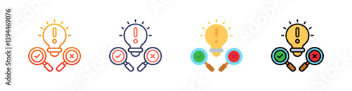 Hypothesis Multi Style Icon Set Vector 
