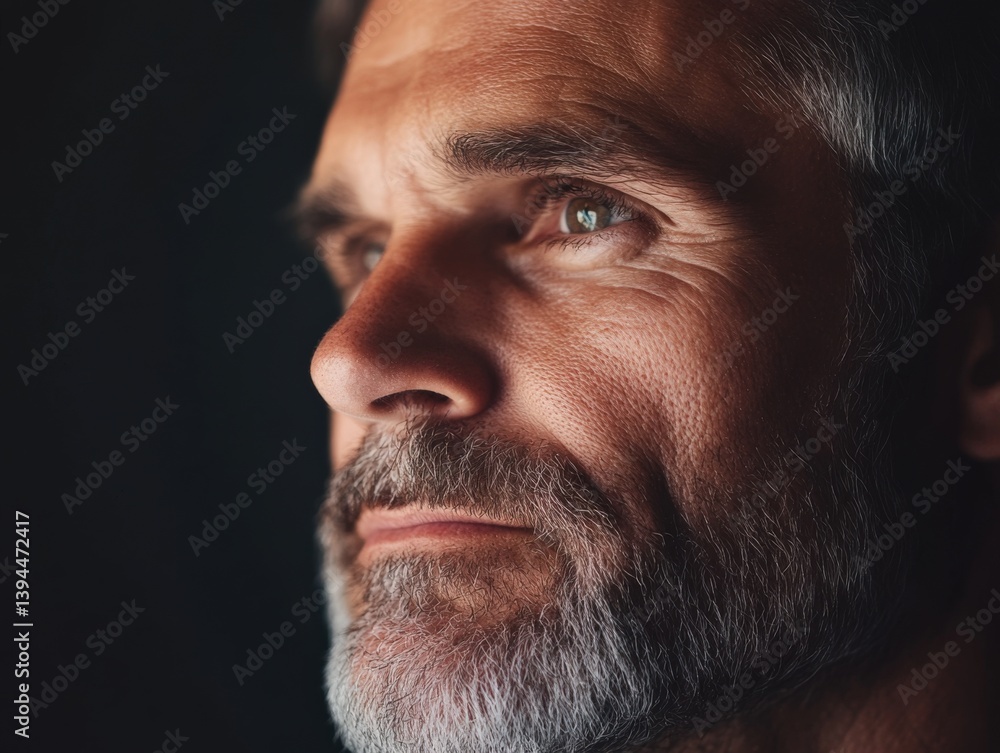 Obraz premium Thoughtful man looks off into distance