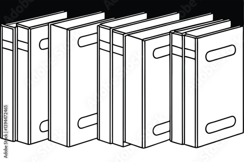 binders line art elegant sketch of everyday office essentials.