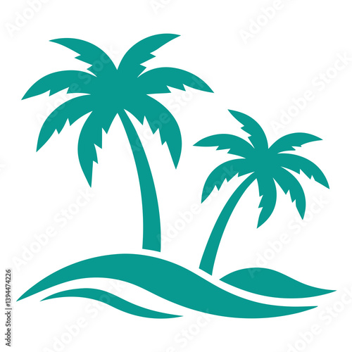 palm trees and waves
