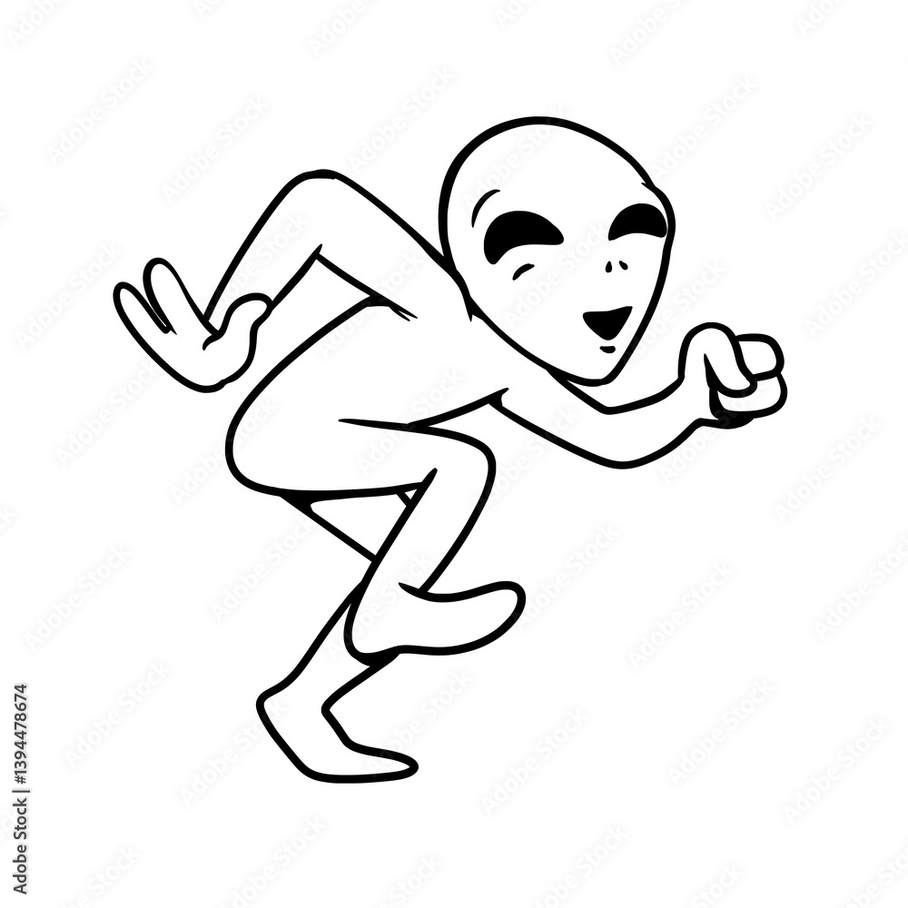 Alien dancing cartoon vector illustration Alien dancing cartoon vector illustration