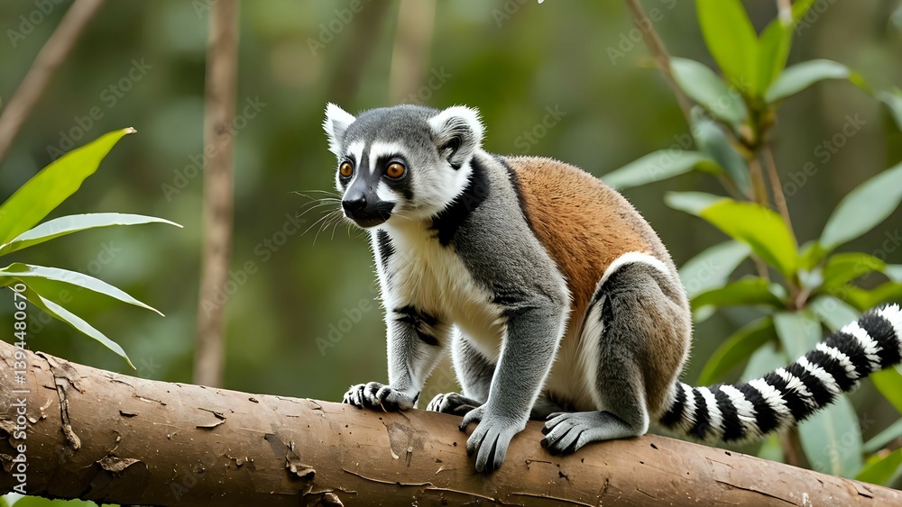 Obraz premium lemur on tree