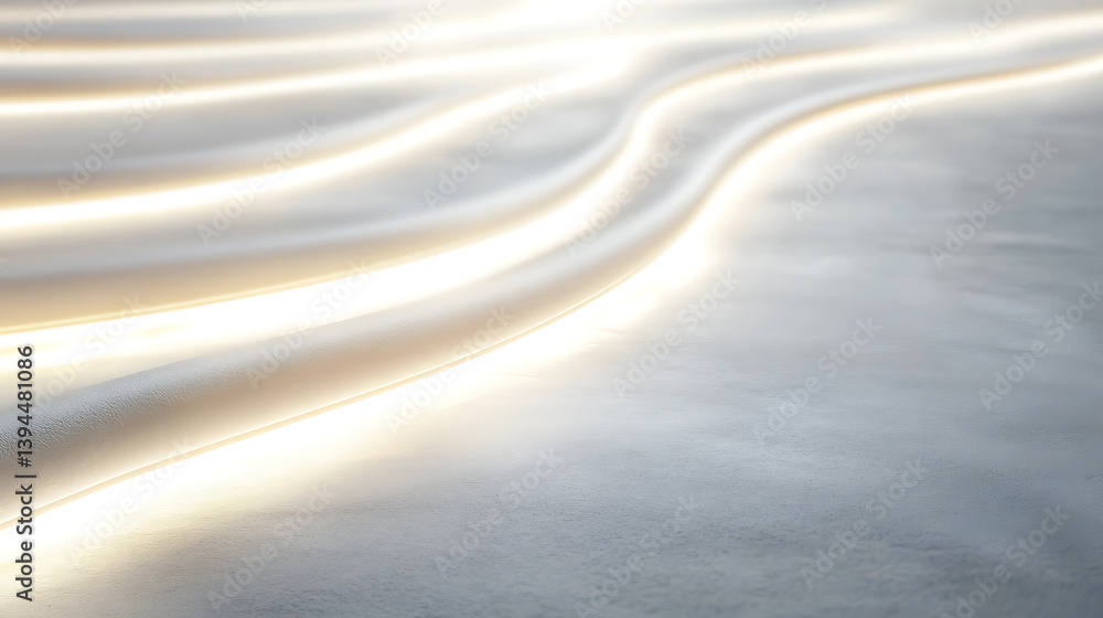 Obraz premium Soft glowing radiance on a light gray surface, Subtle light trails creating an ethereal atmosphere, Ethereal minimalist style