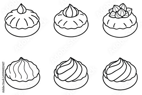 pavlova line art capturing the essence of a beloved dessert