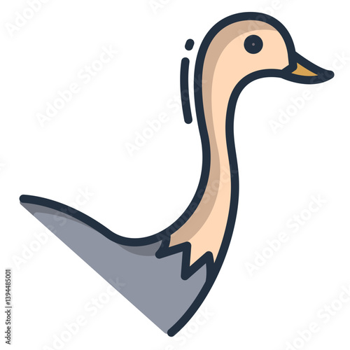 Linear color Ostrich bird icon