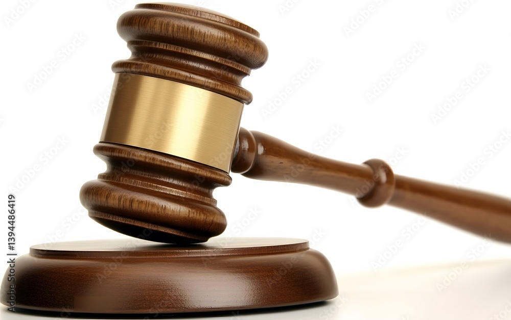 Close-up Wooden Gavel on Sound Block Justice Law Auction Close-up Wooden Gavel on Sound Block Justice Law Auction
