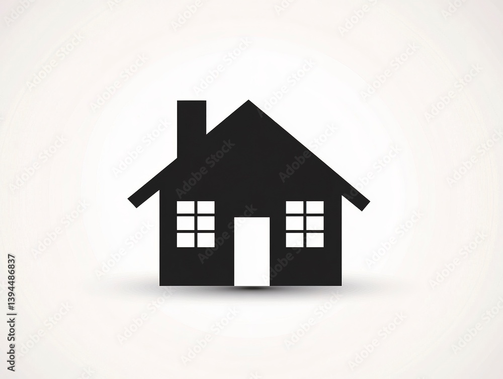 Simple black home silhouette, perfect for real estate icons or logo use. Isolated white background Simple black home silhouette, perfect for real estate icons or logo use. Isolated white background
