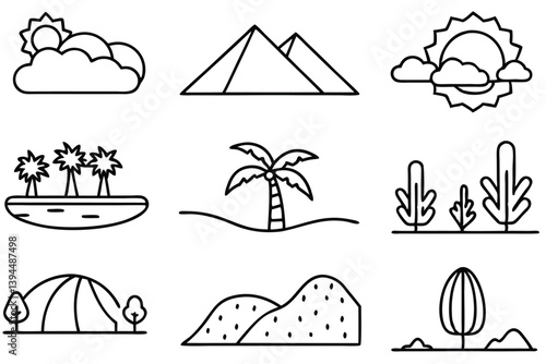 biome types desert line art unique desert biome line drawing