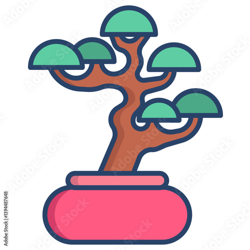 Linear color bonsai icon