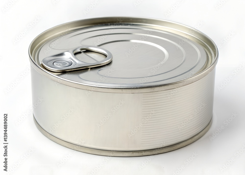 silver colored tin can, round, isolated on white background
silver colored tin can, round, isolated on white background