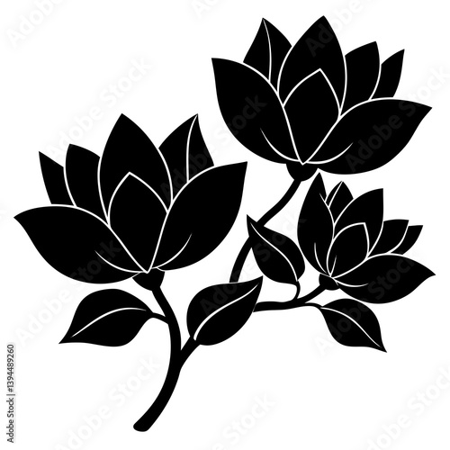 black and white floral background